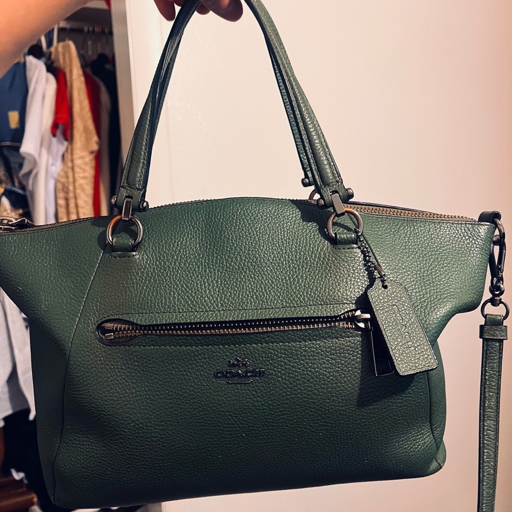 Forest green coach bag